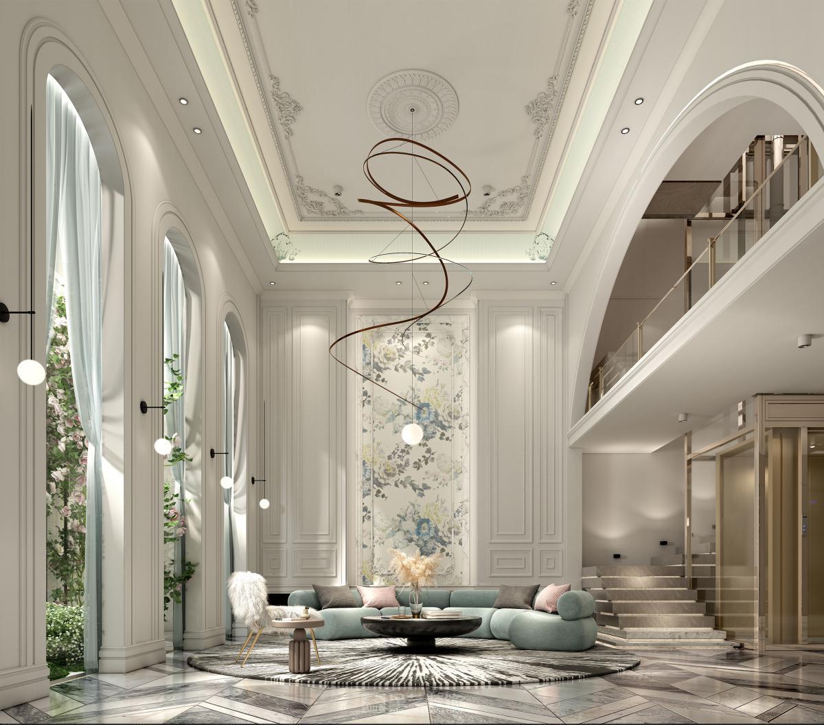 法式雙拼別墅設計